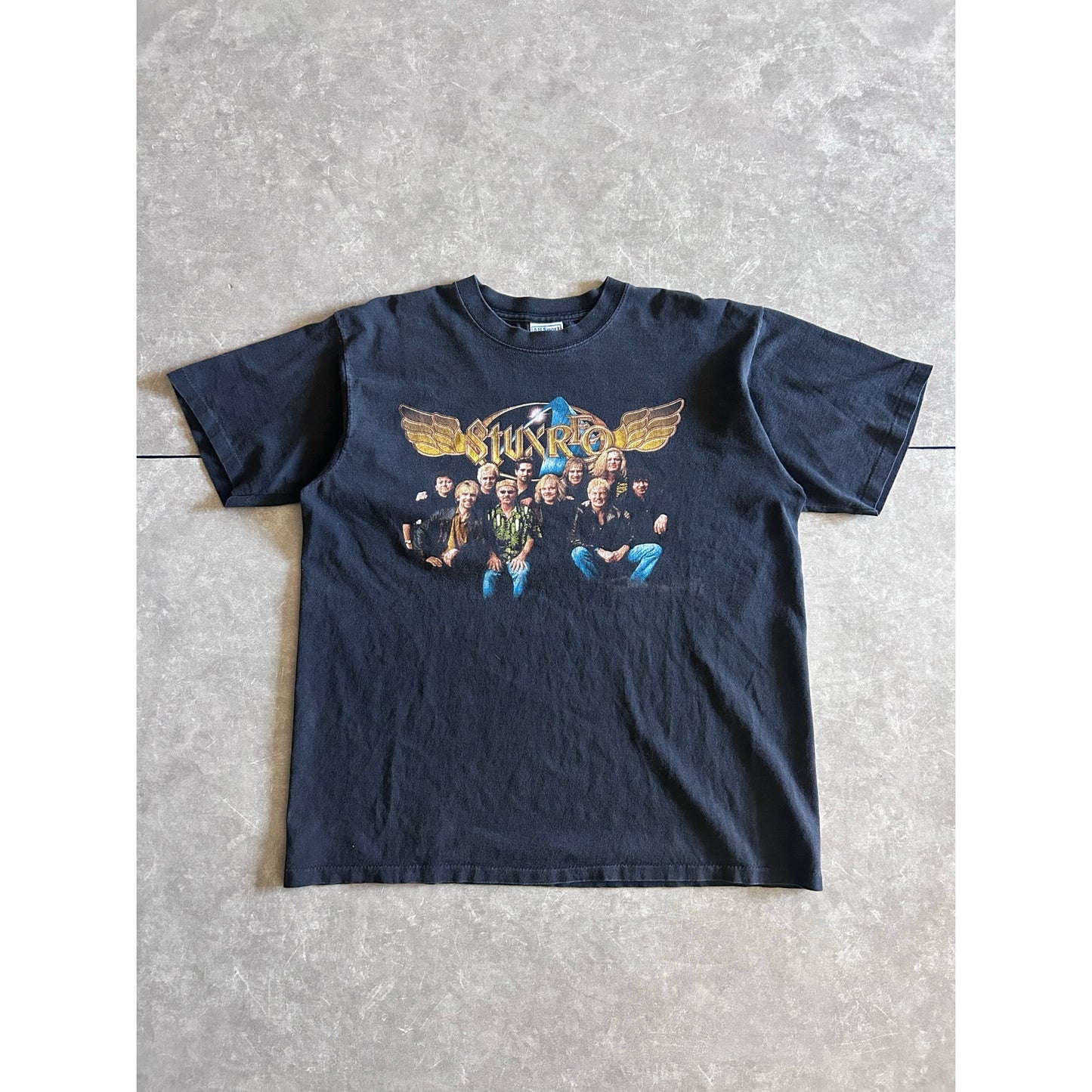 90s Vintage REO SpeedWagon/ Styx Black Band T Shirt Size L - | Martin City Vintage