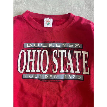 90s Vintage Ohio State Buckeyes Red Crewneck Size XL - | Martin City Vintage