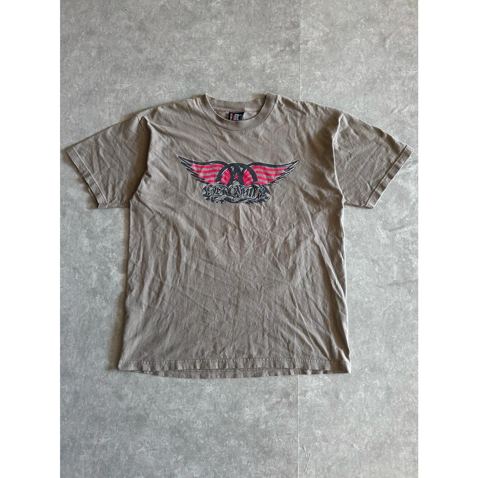 90s Vintage Aerosmith Brown Band T Shirt Size XL - | Martin City Vintage