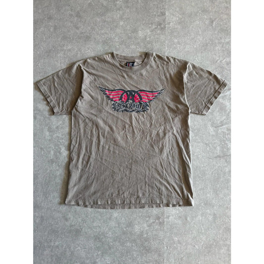90s Vintage Aerosmith Brown Band T Shirt Size XL - | Martin City Vintage
