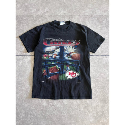 90s Vintage Kansas City Chiefs POV Black T Shirt Size M - | Martin City Vintage