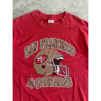 90s Vintage San Francisco 49ers Helmet RedT Shirt Size L - | Martin City Vintage