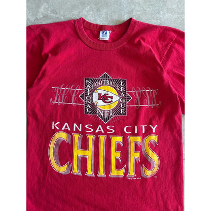 90s Vintage Kansas City Chiefs Logo7 Red T Shirt Size M - | Martin City Vintage