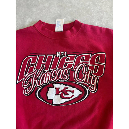 90s Vintage Kansas City Chiefs Logo7 Red Crewneck Size L - | Martin City Vintage