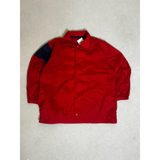 90s Vintage Nike Collared Red Windbreaker Size L - | Martin City Vintage