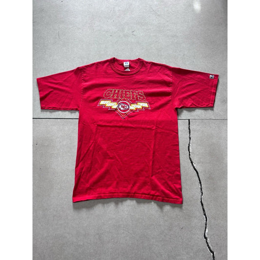 90s Vintage Kansas City Chiefs Embroidered Logo7 Red T Shirt Size XL - | Martin City Vintage